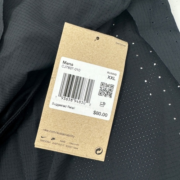 NEW Nike Men's Running Shorts XXL Standard Fit 2" Length Black - Picture 4 of 11